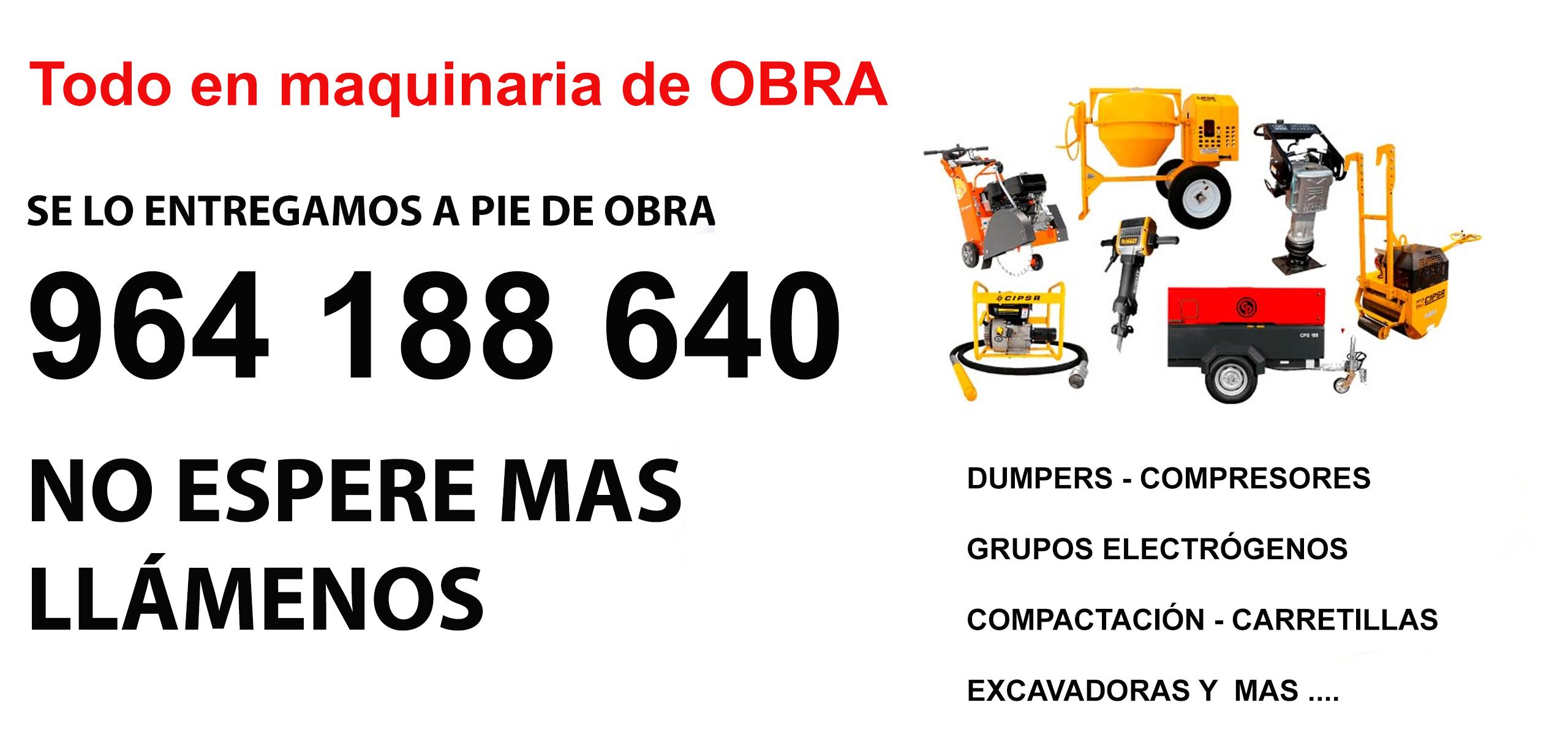 Alquiler de maquinaria Ludiente